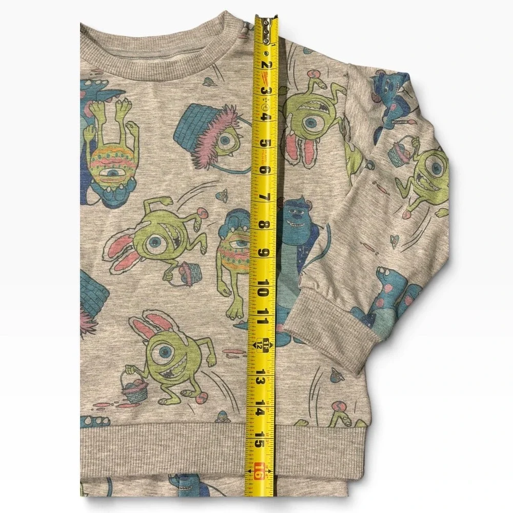 Disney Monsters Inc Mike Sulley Easter Bunny Pajama Set Gray Kids 2 Piece